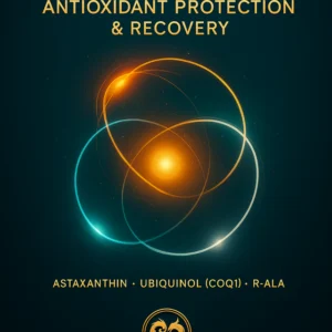 Redox Triad (Astaxanthin · Ubiquinol (CoQ10) · R-ALA) — Antioxidant Protection & Recovery